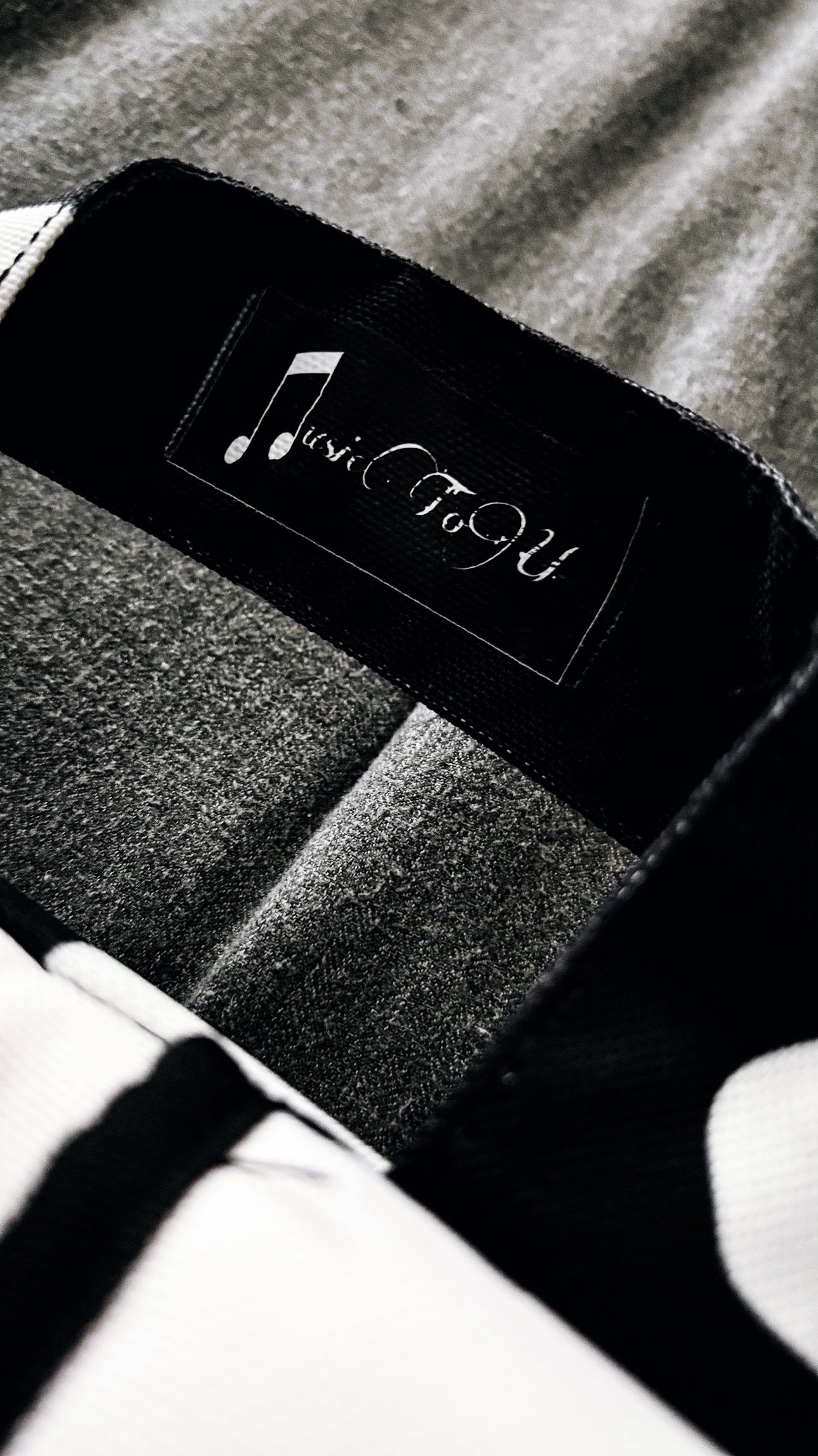 “Black music print“ bookbag