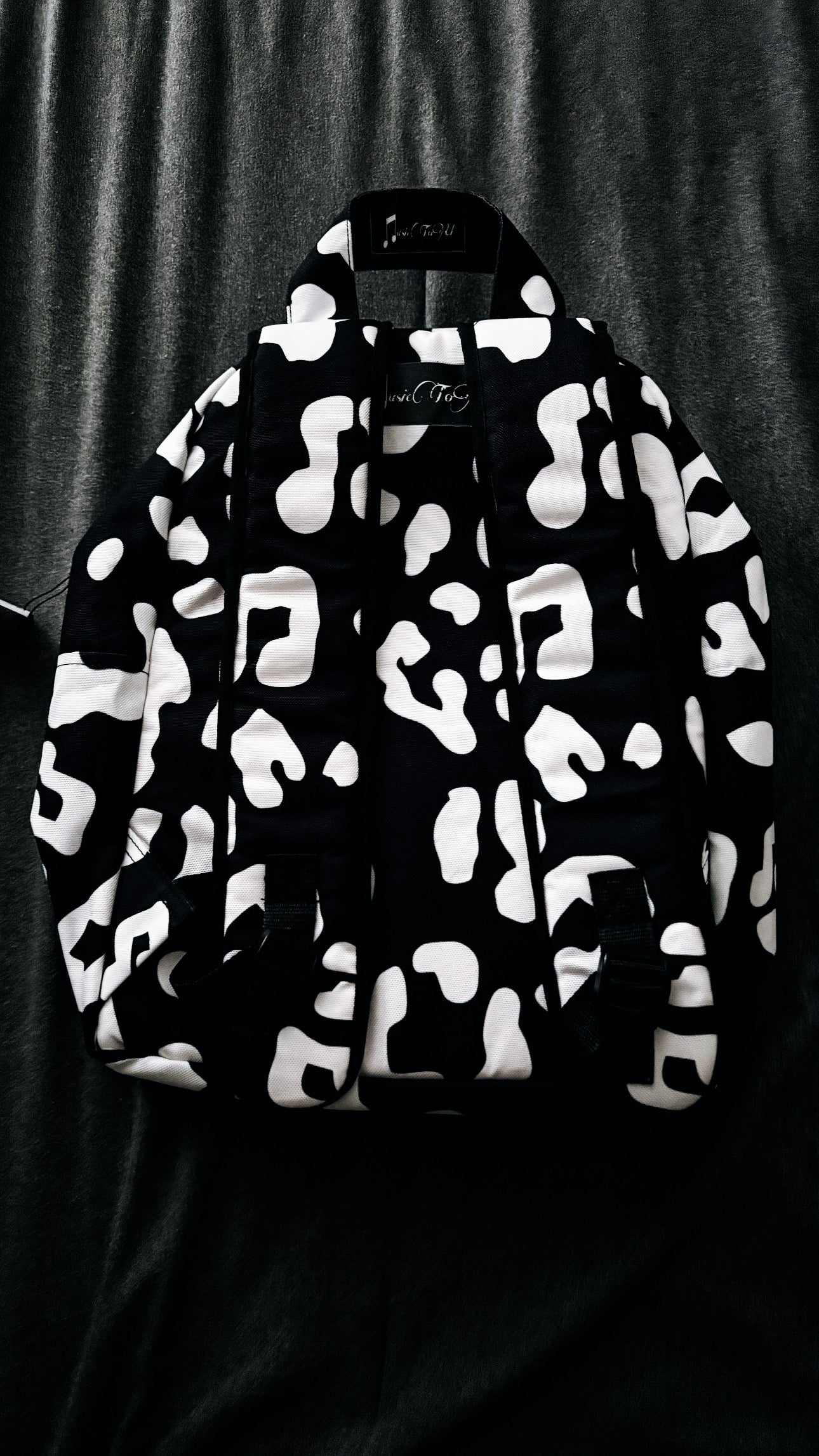 “Black music print“ bookbag